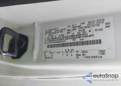 2013 Ford E-150 Commercial from USA, damaged, VIN 1FTNE1EW7DDA05351